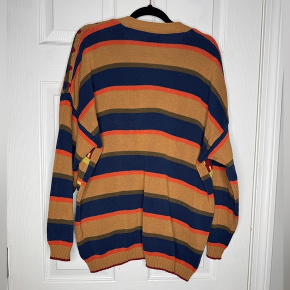 UNITED COLORS OF BENETTON  chunky colorful button front cardigan sweater M - Picture 2 of 4